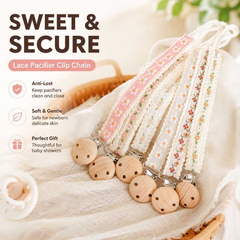 Baby Products In - Lace Pacifier Clip Chain for Newborn