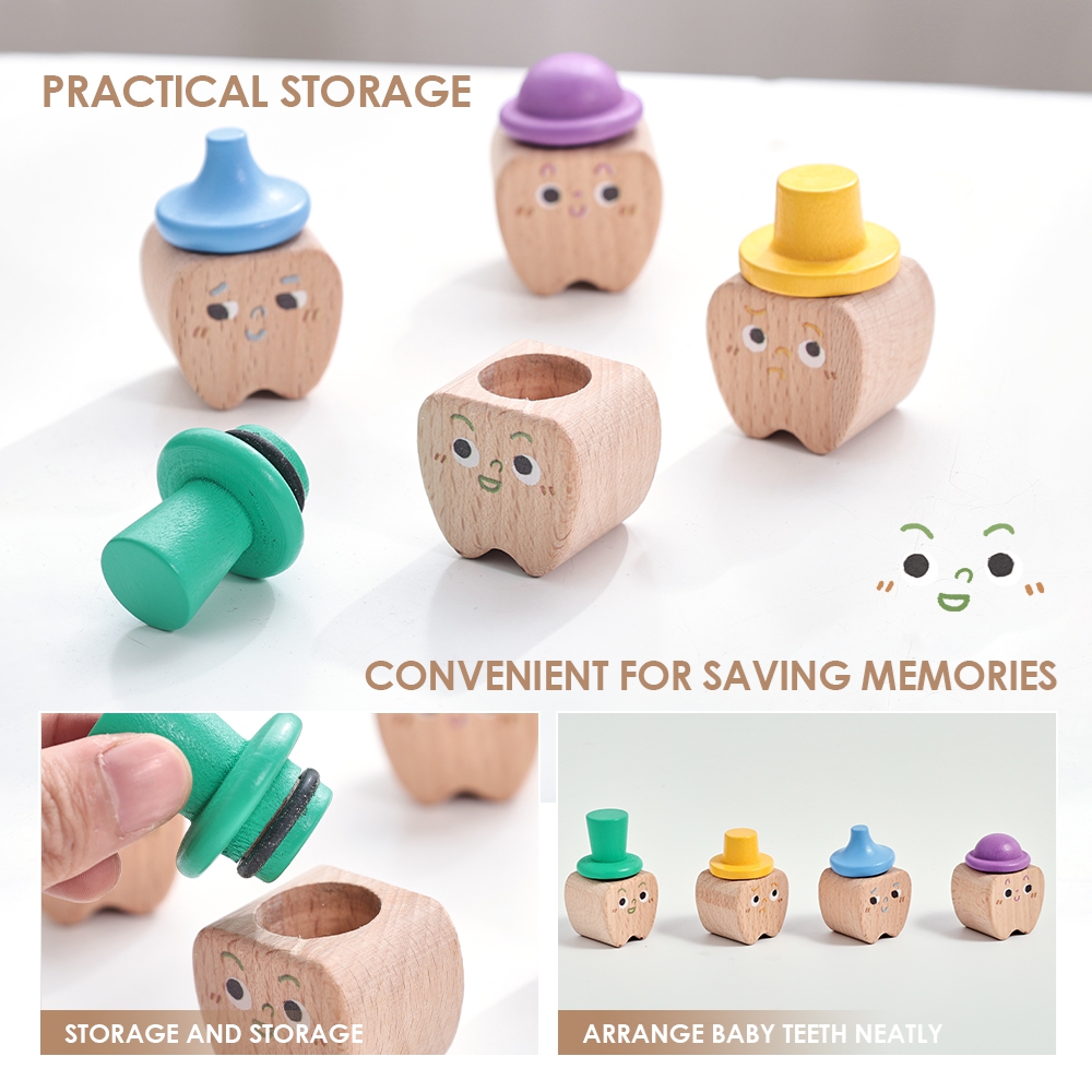 4pc Set Baby Tooth Wooden Box  - огляд і ціна Baby Products Storage Box